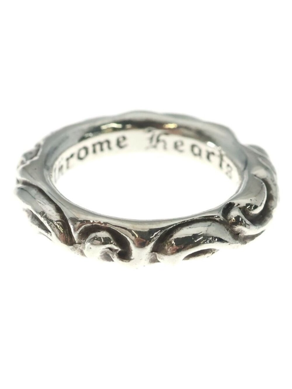 Chrome Hearts Scrl Band Scroll Ring Silver